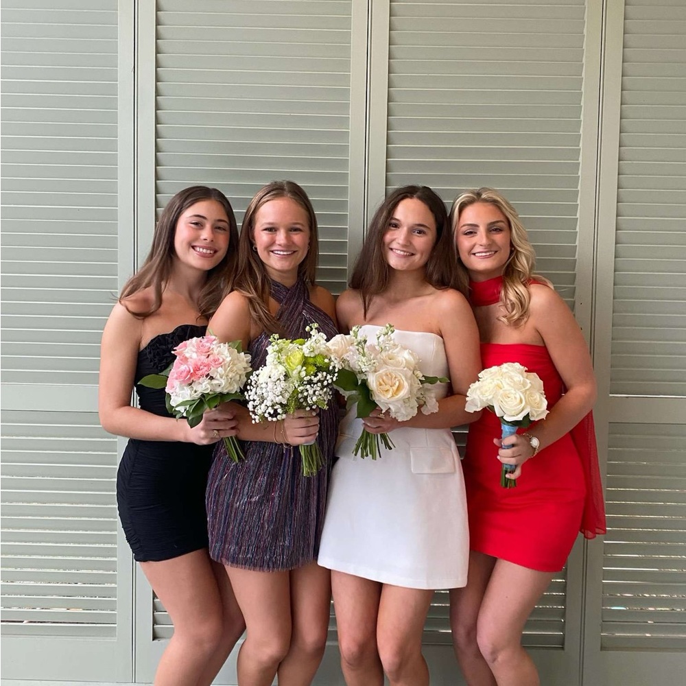 ODD MUSE white strapless dress